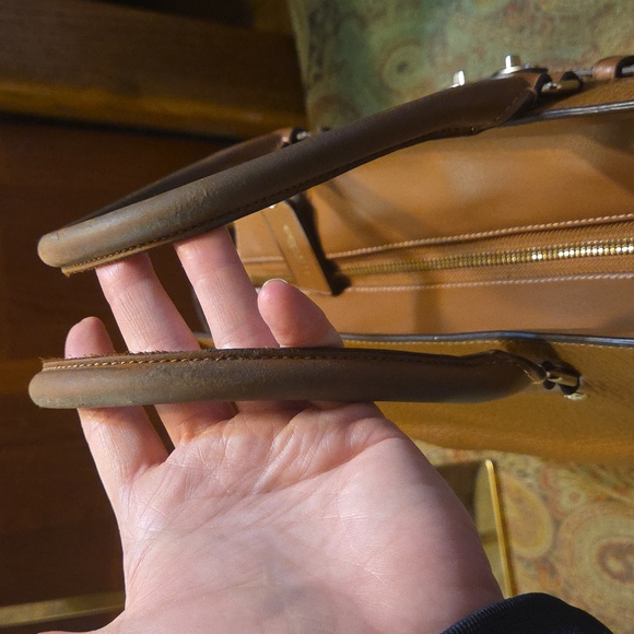 Coach Blake Carryall F35932 Saddle Bubble Olive Green Suede $550 Retail. GUC - Picture 9 of 16